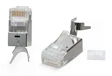 Коннектор RJ-45(8P8C) под витую пару кат. 6a/7/7a экран. универс. (для ож и мж кабеля) Cabeus 7780c