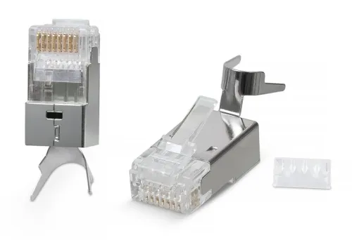 Коннектор RJ-45(8P8C) под витую пару кат. 6a/7/7a экран. универс. (для ож и мж кабеля) Cabeus 7780c