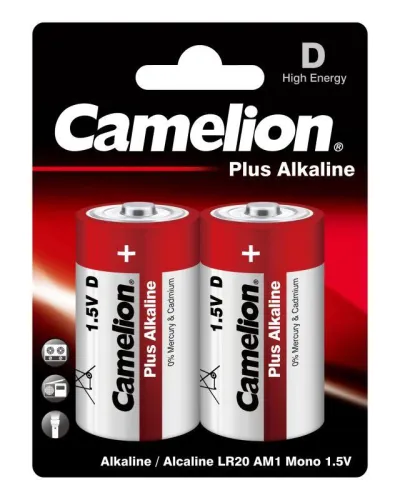 Элемент питания алкалиновый D/LR20 1.5В Plus Alkaline LR20-BP2 BL-2 (блист.2шт) Camelion 1654 фото 4