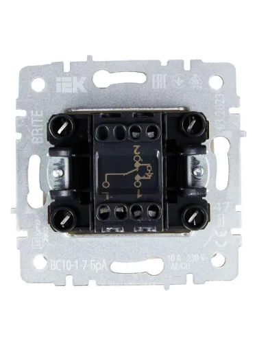 Выключатель проходной 1-кл. СП BRITE ВС10-1-7-БрА 10А с индик. механизм алюм. IEK BR-V12-1-10-K47 фото 4