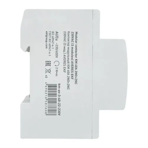 Контактор модульный КМ 40А 2NO+2NC 230В AC (3 мод.) AVERES EKF km-av-3-40-22-230V фото 8