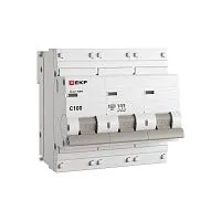 Выключатель автоматический модульный 3п C 100А 10кА ВА 47-100M электромагнит. расцеп. PROxima EKF mcb47100m-3-100C-pro