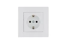 Розетка 1-м керамика Karea RIZZ с заземл. бел. Makel 88001008