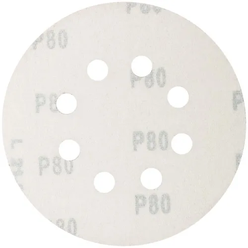 Набор кругов абразивных шлифовальных перфорированных на ворсовой основе под "липучку" Р80 125мм (уп.5шт) Profi Cutop 85-619 фото 2