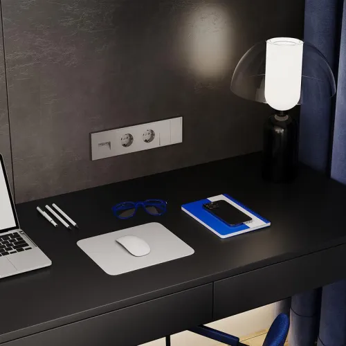 Розетка 1-м СП S70 16А с заземл. защ. шторки механизм кашемир Voltum VLS040203 фото 2