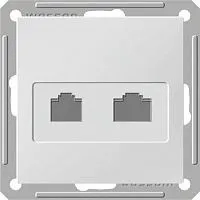 Розетка компьютерная + телефонная 2-м СП W59 RJ45 + RJ11 кат.5E механизм бел. SE RSI-251TK5E-1-86