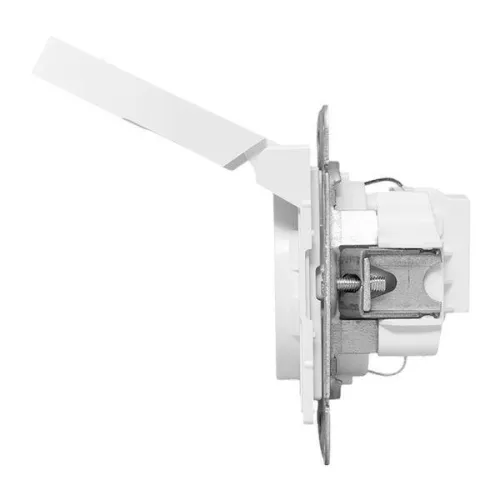 Розетка СП Эпика 16А IP44 с заземл. защ. шторки с крышкой механизм бел. EKF UP1-SOW-111-44 фото 2