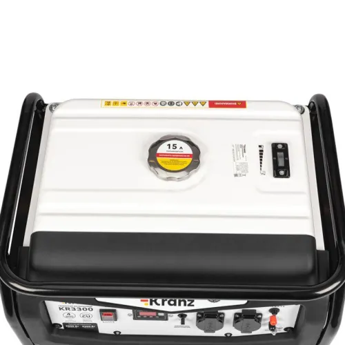 Генератор бензиновый KR3300 3.3кВт 230В 15л ручной стартер KRANZ KR-16-1133 фото 4