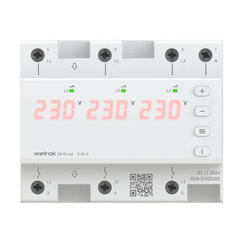 Реле напряжения D6-50 red Welrok 4660251140403