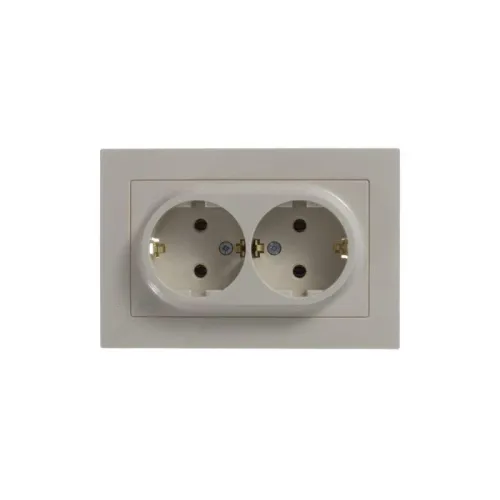 Розетка 2-м СП AtlasDesign 16А IP20 с заземл. в сборе беж. SE ATN000224 фото 5