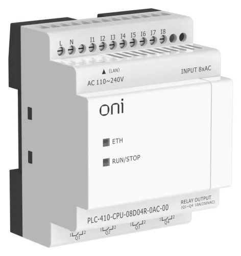 Модуль ЦПУ ПЛК 410 8 DI 4 RO 220В AC с Ethernet портом без экрана ONI PLC-410-CPU-08D04R-0AC-00 фото 6