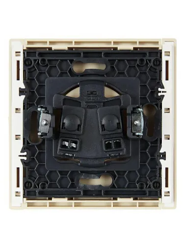 Розетка 1-м СП FORTE&PIANO FP417 10А без заземл. защ. шторки винт. крепл. ваниль IEK FP-R13-10-K10 фото 5