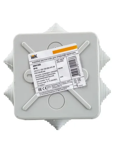 Коробка распаячная ОП 100х100х50 IP44 КМ41255 IEK UKOZ11-100-100-050-K41-44 фото 4
