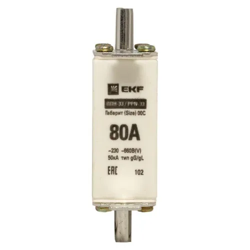 Вставка плавкая ППН-33 100/80А габарит 00С PROxima EKF fus-33/100/80 фото 3