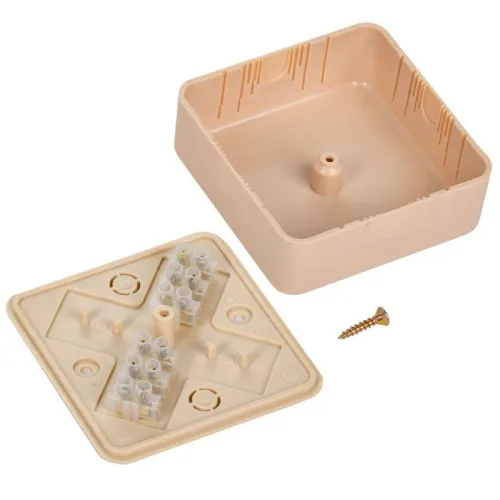 Коробка распаячная ОП 75х75х28 IP20 КМ41216-04 (6 клем. 6кв.мм) сосна IEK UKO10-075-075-028-K34 фото 3