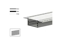 Профиль алюминиевый для встраивания в ГКЛ 2000х88х17 (46.7х17.9 площадка для ленты 37.2мм) (дл.2м) VARTON V4-R0-70.0001.KIT-8817BG