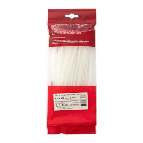 Хомут P6.6 4.6х160 FlexLock стандартный бел. (уп.100шт) PROxima EKF plc-fl-ctsw-4.6x160 фото 2