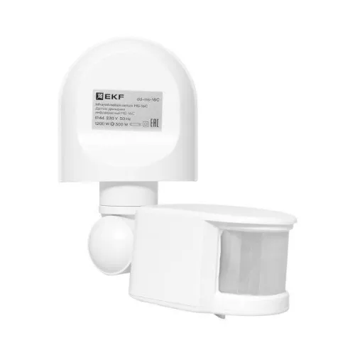 Датчик движения (ИК) MS-16C (ДД) настен. 1200Вт 180град. до 12м (рег.) IP44 EKF dd-ms-16C фото 10