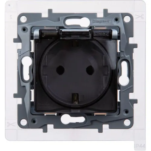 Розетка 1-м СП Etika 16А IP44 250В с заземл. со шторками с защ. крышкой безвинтов. зажимы алюм. IEK 672426 фото 5