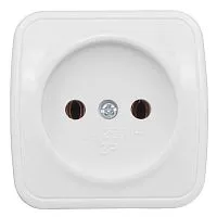 Розетка 1-м ОП Минск 10А IP20 без заземл. бел. Basic EKF EGR10-022-10