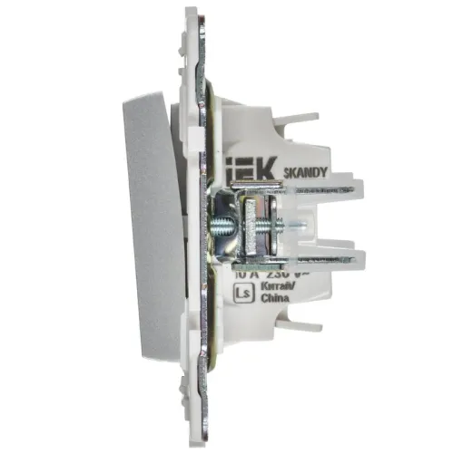 Выключатель проходной 1-кл. SKANDY 10А SK-V08S с индикацией серебр. IEK SK-V12-1-10-K23 фото 3