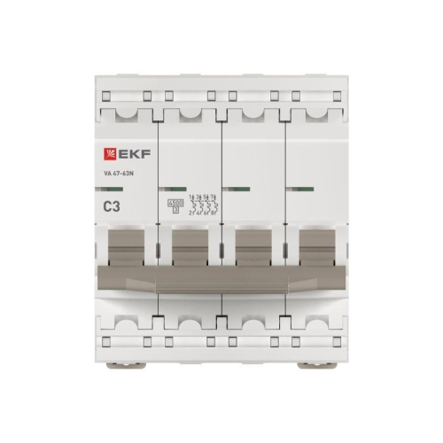 Выключатель автоматический 4п C 3А 4.5кА ВА 47-63N PROxima EKF M634403C фото 4