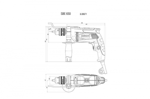 Дрель ударная SBE 650 650Вт БЗП картон Metabo 600742850 фото 2