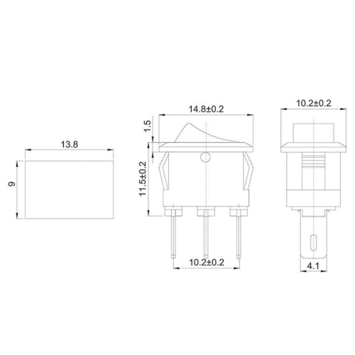 Выключатель клавишный 250В 3А (3с) ON-ON черн. Micro (RWB-102) Rexant 36-2030 фото 2