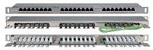 Патч-панель 19дюйм 0.5U кат.5E 24 порта RJ45 Dual IDC PPHD-19-24-8P8C-C5E-SH-110D высок. плотности Hyperline 244077