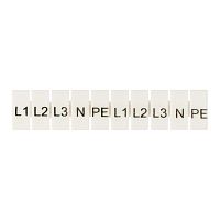 Маркеры для UT/ST/Push-in 4 с символами "L1. L2. L3. N. PE" (уп.100шт) EKF zb-st-4-L-1-3