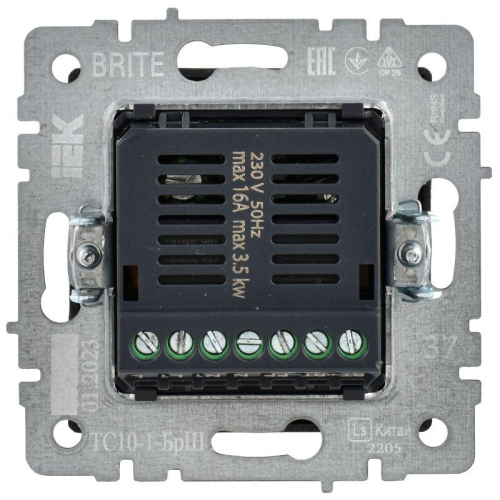 Термостат электронный с индик. BRITE СП IP20 ТС10-1-БрШ механизм шампань IEK BR-RT11-K37 фото 6