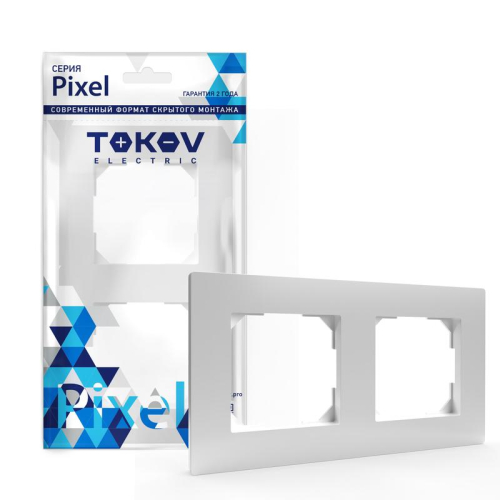 Рамка 2-м Pixel универс. бел. TOKOV ELECTRIC TKE-PX-RM2-C01