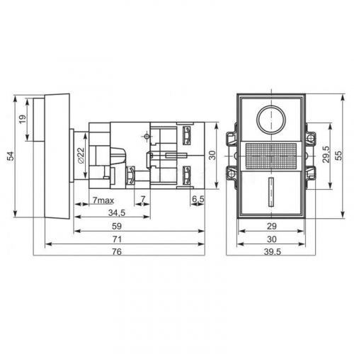 Кнопка LAY5 "I-O" прямоугольная 230 В NO+NC Rexant 36-5541 фото 4