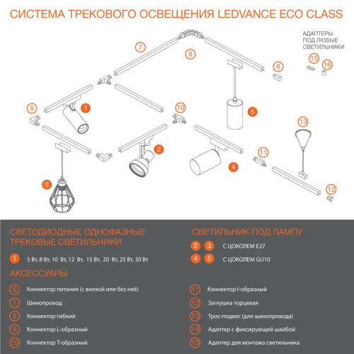 Светильник светодиодный трековый ECO TRACKSP 1PH 30W 840 BKRD 30Вт 2700Лм 4000К IP20 LEDVANCE 4099854233272 фото 9