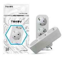 Разветвитель 3-м с заземл. 16А 250В IP20 полипропилен бел. TOKOV ELECTRIC TKL-S3Z-C01