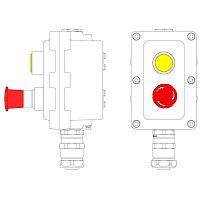 Пост управления взрывонепроницаемый из алюминия LCSD-02-B-MB-L1Y(220)x1-P6E(11)x1-PBMB-ANP15BMB DKC LCSD21000097