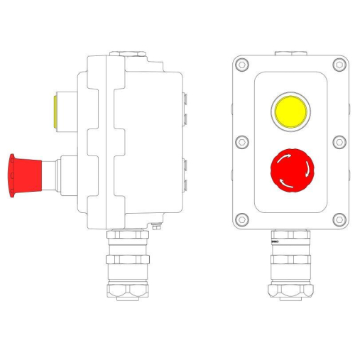 Пост управления взрывонепроницаемый из алюминия LCSD-02-B-MB-L1Y(220)x1-P6E(11)x1-PBMB-ANP15BMB DKC LCSD21000097