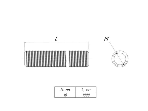 Шпилька М10x1000 EKF shpm10x1000 фото 2