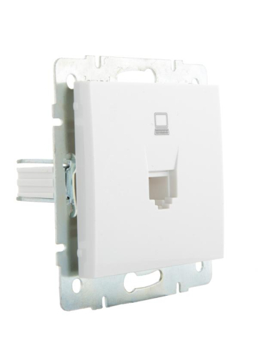 Розетка компьютерная СП Rain RJ45 16А IP20 механизм бел. LEZARD 703-0288-139 фото 4