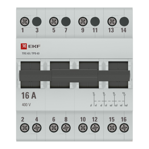 Переключатель трехпозиционный ТПС-63 4P 16А PROxima EKF TPS416 фото 2