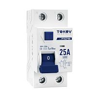 Выключатель дифференциального тока (УЗО) 2П (1P+N) 25А 10мА тип AC 6кА TOKOV Electric TKE-PZ60-RCDM-2-25-10-AC