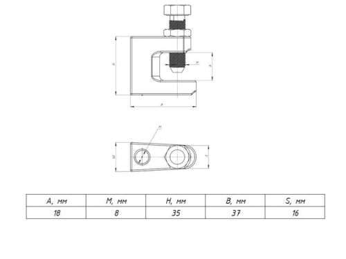 Струбцина монтажная М8 EKF SM8 фото 2