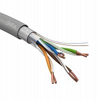 Кабель витая пара F/UTP кат.5E 4х2х24AWG solid CU PVC сер. (м) Эра Б0044688