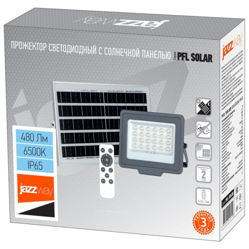 Прожектор светодиодный PFL SOLAR 50 6500К IP65 ДО с солнечн. панелью и пультом в компл. Pro JazzWay 5044395 фото 6