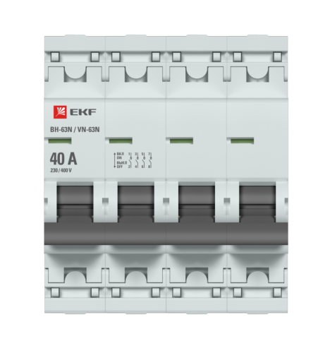 Выключатель нагрузки 4п 40А ВН-63N PROxima EKF S63440 фото 2