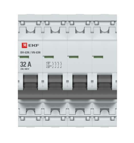 Выключатель нагрузки 4п 32А ВН-63N PROxima EKF S63432 фото 2