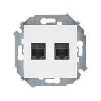 Розетка компьютерная 2-м Simon 15 RJ45 кат.5E AMP механизм бел. Simon 1591552-030