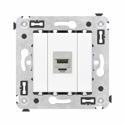 Розетка компьютерная 1-м СП Avanti "Белое облако" RJ45 кат.6A без шторок экранир. механизм DKC 4400773