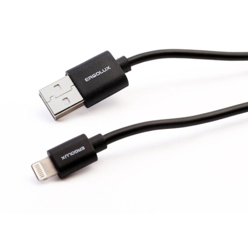 Кабель USB-Lightning 3А 1.2м зарядка + передача данных черн. (коробка) ERGOLUX 15096 фото 3