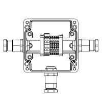 Коробка клеммная взрывозащ. GRP 120х120х90мм 1Ex e IICTBE-P-03-(2хCBC.2-2хCBC.2(i)-2хTEO.2)-1хKH2MHK(B)-1хKH2MHK(C)-1хKH2MHK(D)1Ex e IIC Т5 Gb / Ex tb IIIC T95град.C Db IP66 Un=400В In=21АВ DKC 1231.031.22.121E